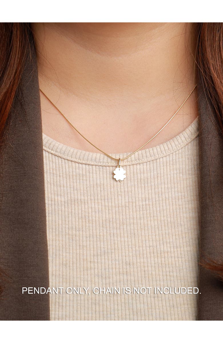 DEVATA Clover Charm in 14K Gold, Alternate, color, Yellow Gold