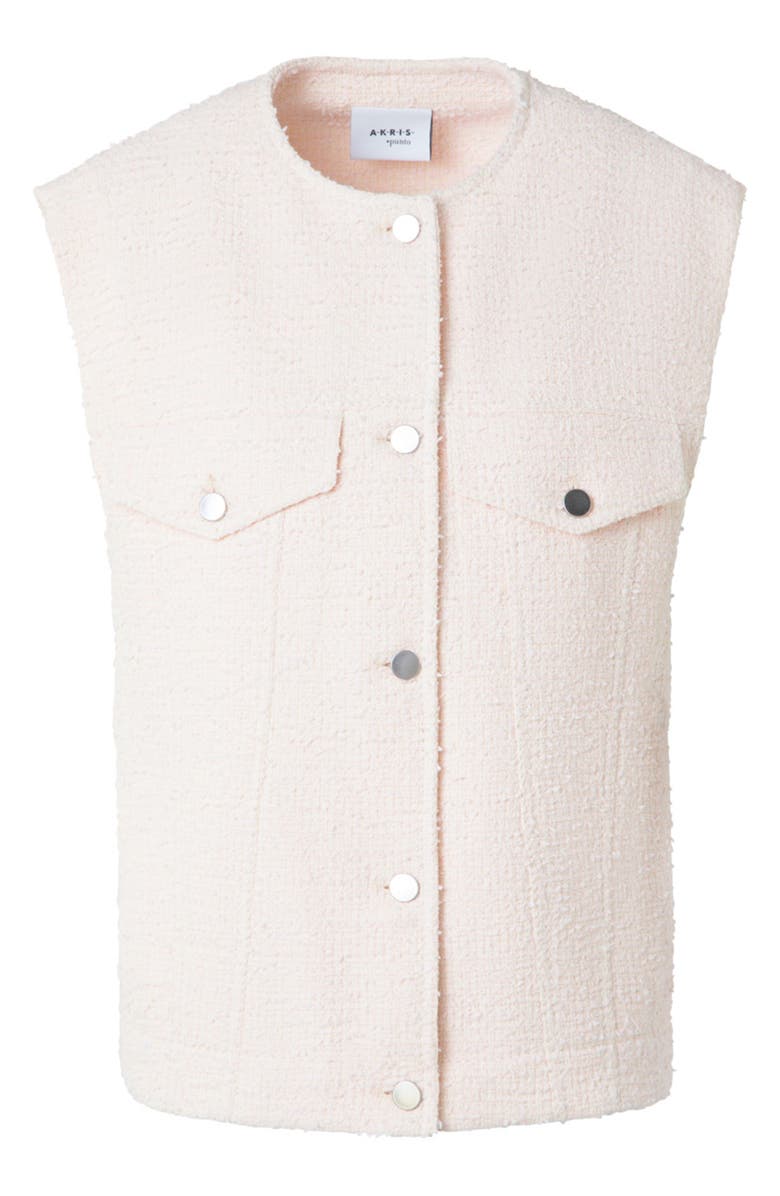 Akris punto Bouclé Tweed Oversize Vest, Alternate, color, Pale Pink-Cream