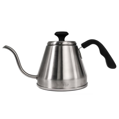 Stainless Steel Kettle w/ Beverage Thermometer, 1.2L Silver