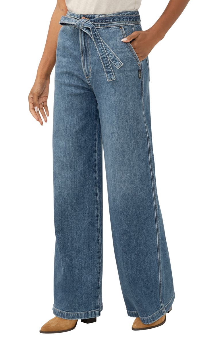 Silver Jeans Co. Highly Desirable Belted High Waist Wide Leg Jeans, Alternate, color, Rhythm