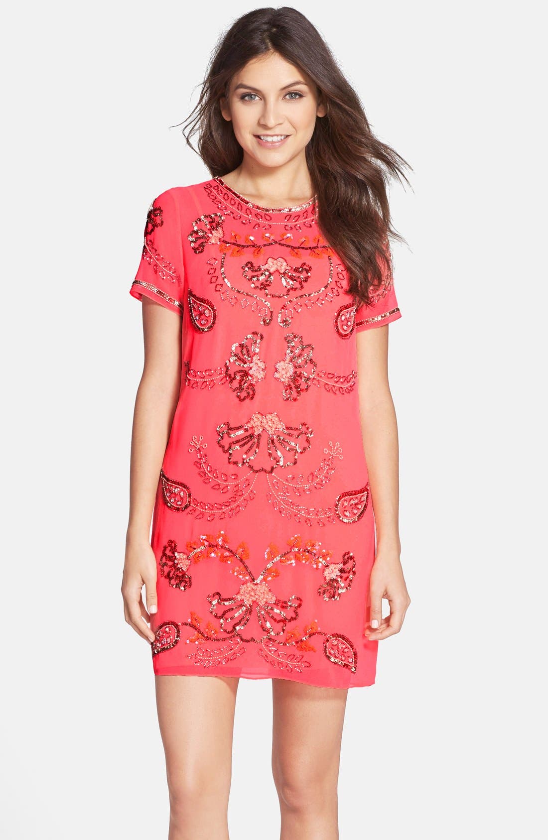 Needle & Thread Sequin Georgette Shift Dress (Women) | Nordstrom