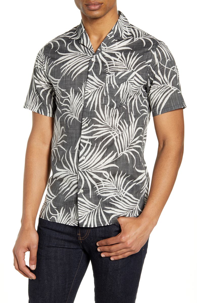 Officine Générale Dario Short Sleeve Button-Up Shirt, Main, color,