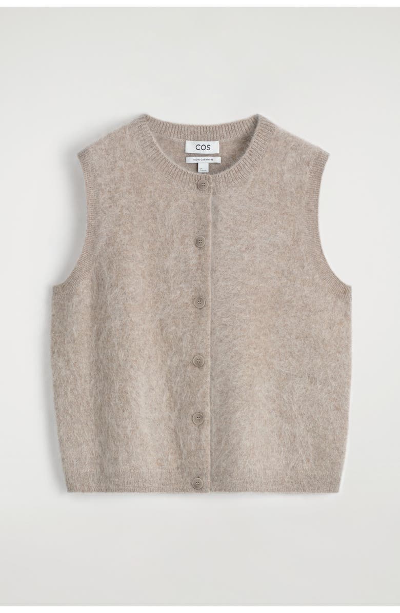 COS Brushed-Cashmere Vest, Alternate, color, Beige