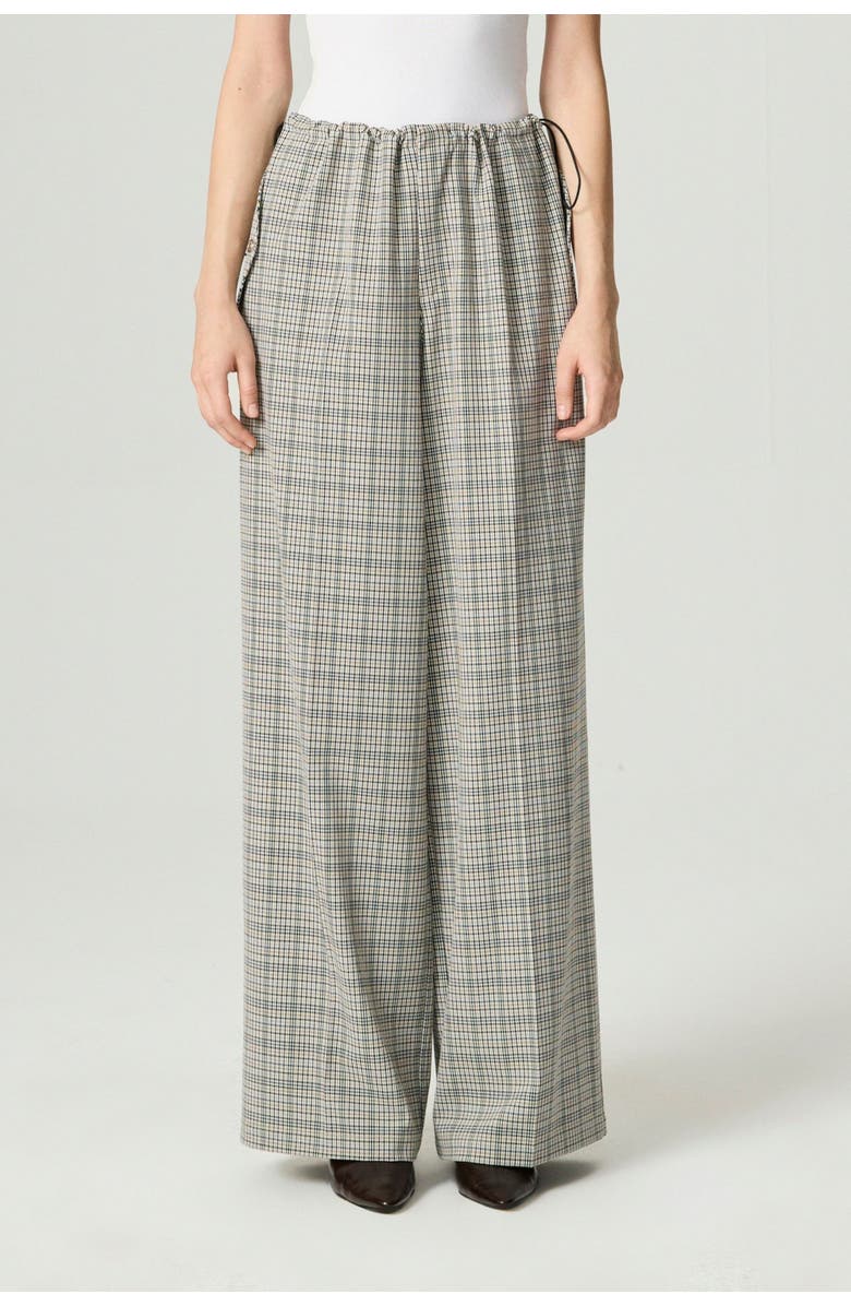 Nocturne Plaid Wide-Leg Drawstring Pants, Alternate, color, Multi-Colored