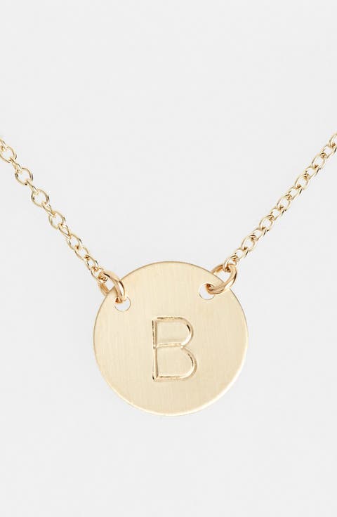 14k-Gold Fill Anchored Initial Disc Necklace