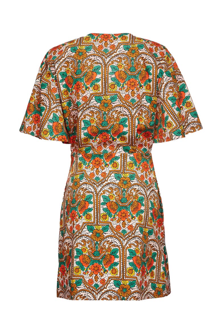 Peek-A-Boo Mini Dress Corte White Rust, Alternate, color, Corte White Rust