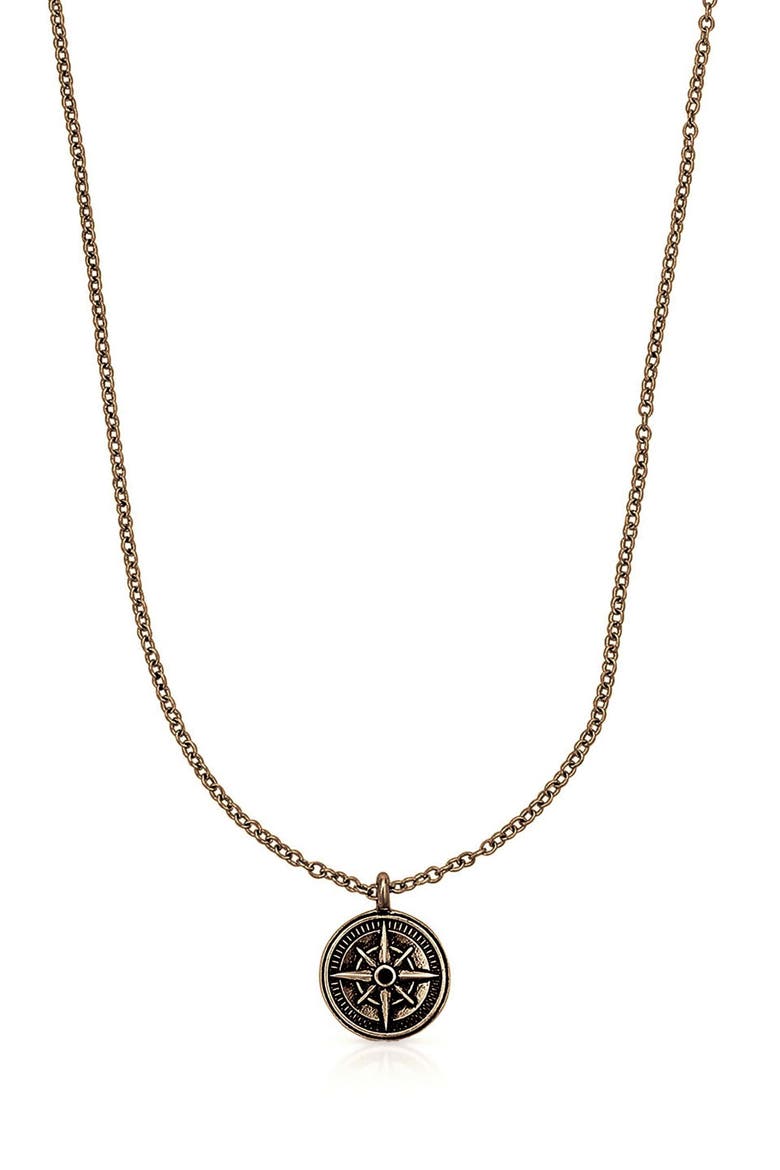 Men's All Signs Point North Pendant Necklace, Alternate, color, BRASS