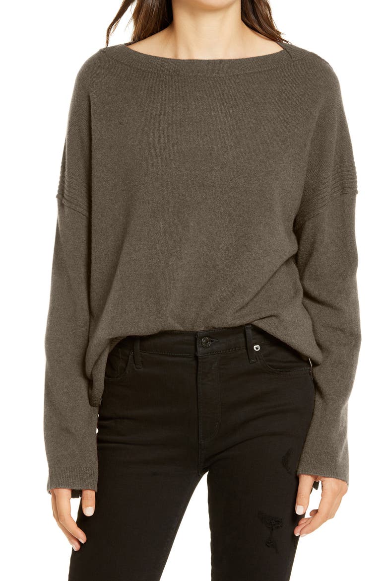 Tara Cashmere & Wool Sweater, Main, color, MILITARY GREEN