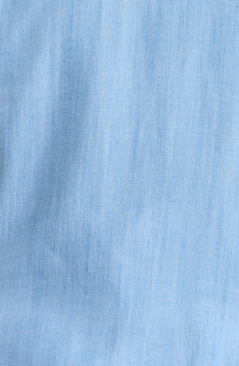 Wit & Wisdom Bubble Sleeve Flare Button-Up Chambray Top, Alternate, color, Light Blue