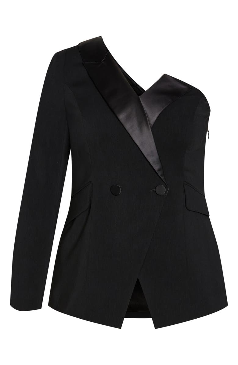 City Chic Nova Double Breasted One-Shoulder Jacket, Alternate, color, 