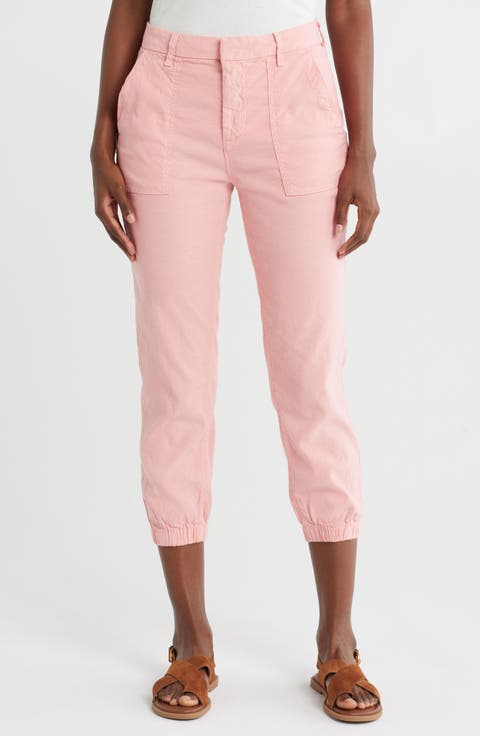 Stretch Cotton & Linen Utility Joggers