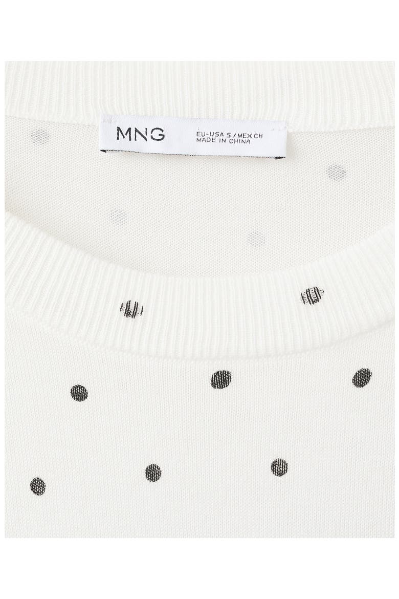 Polka Dot Short Sleeve Sweater, Alternate, color, OFF WHITE