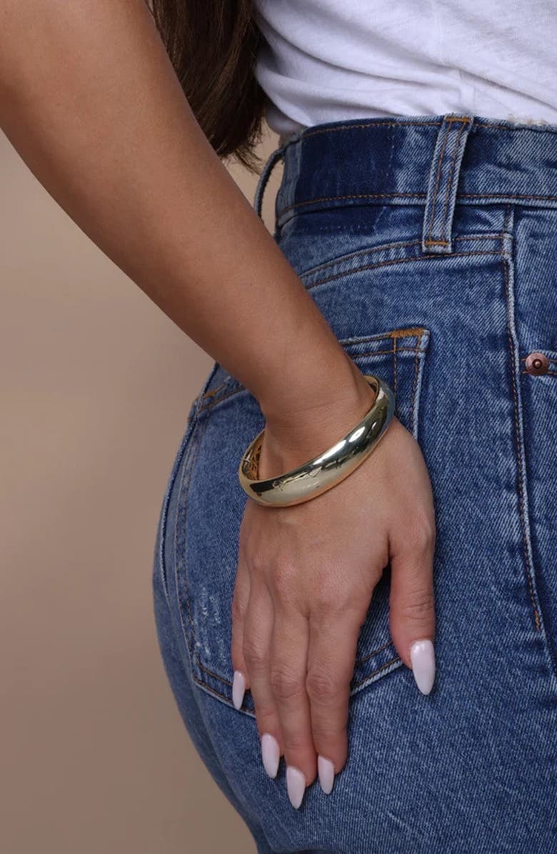 Melinda Maria She's So Smooth Tube Cuff Bracelet, Alternate, color,