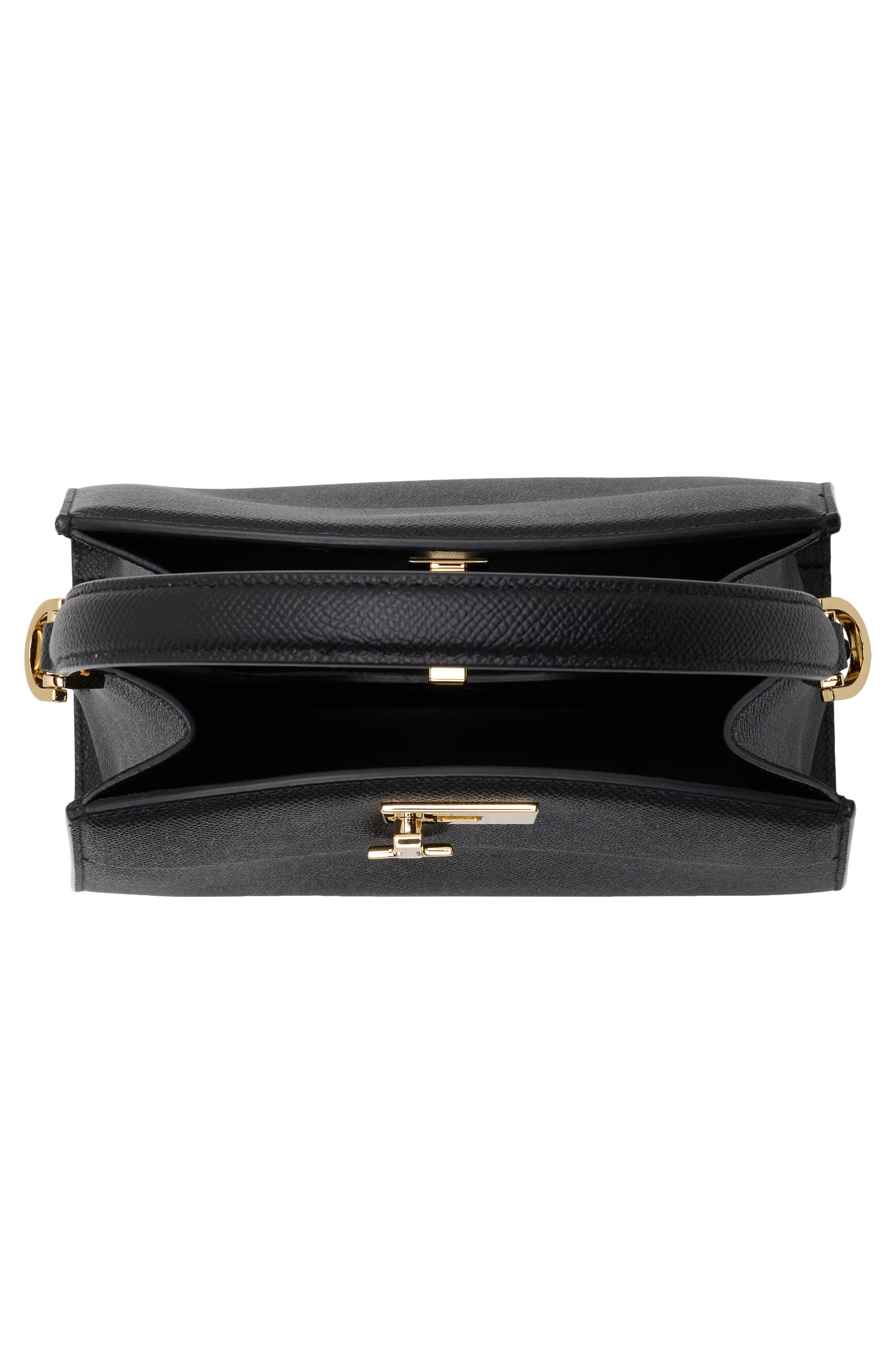 Small Studio Box Leather Top Handle Bag, Alternate, color, NERO