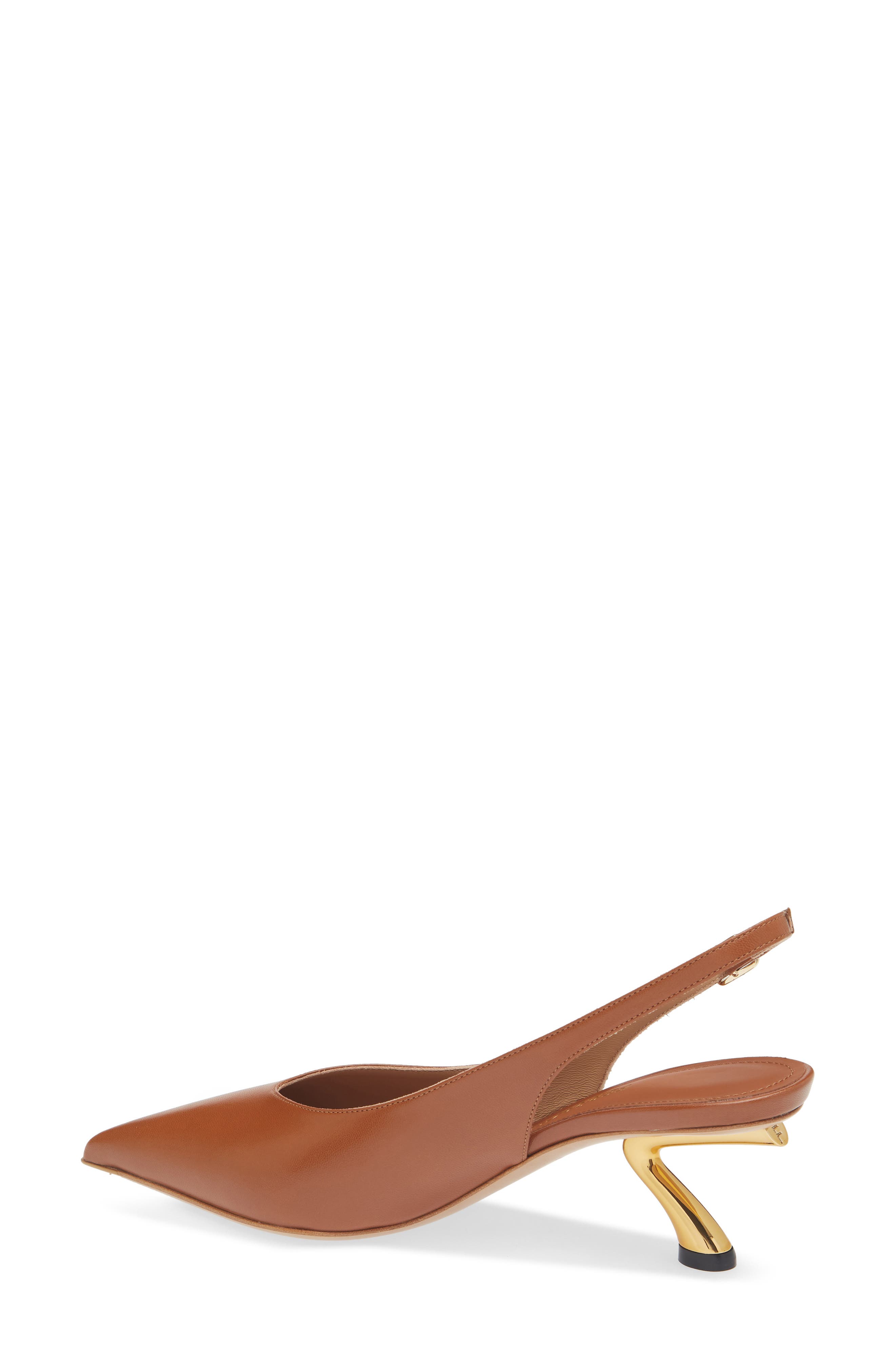 FERRAGAMO Cleya Slingback Kitten Heel Pointed Toe Pump, Alternate, color, Brown