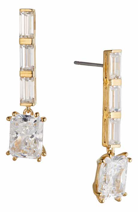 Nadri Chateau Crystal Linear Drop Earrings