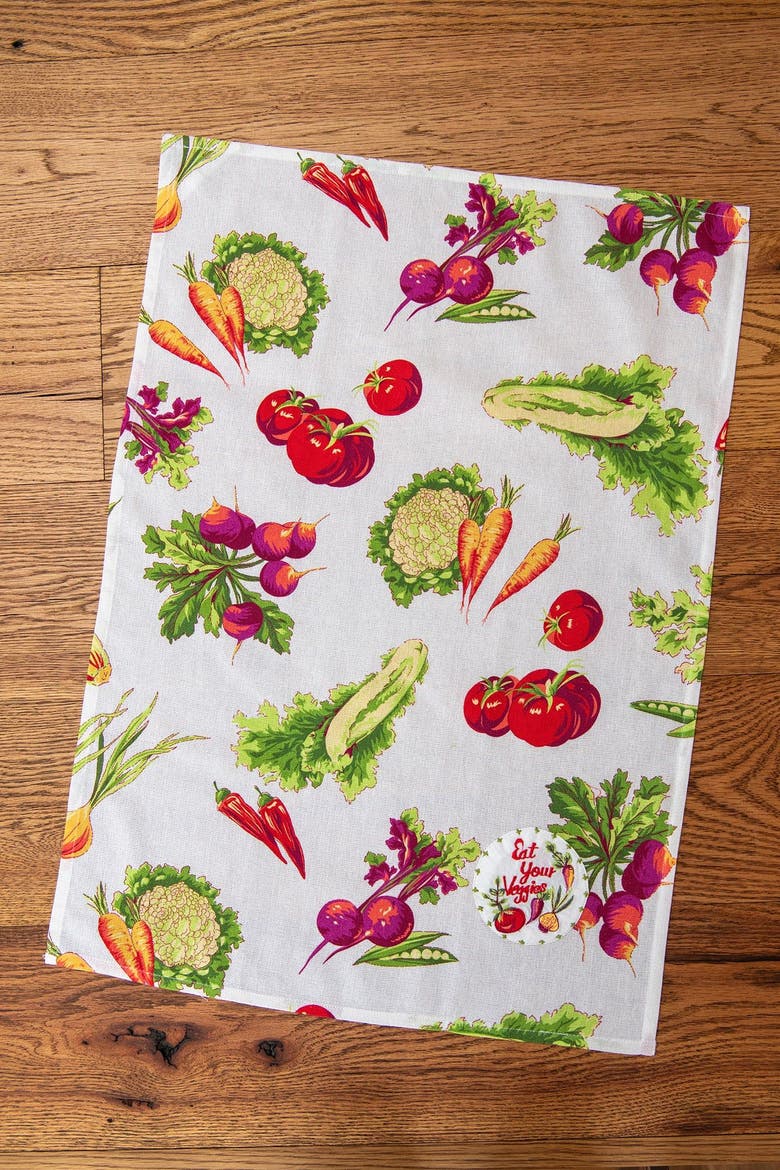 Farm Fresh Embroidered Tea Towels, Set of 2, Alternate, color, White