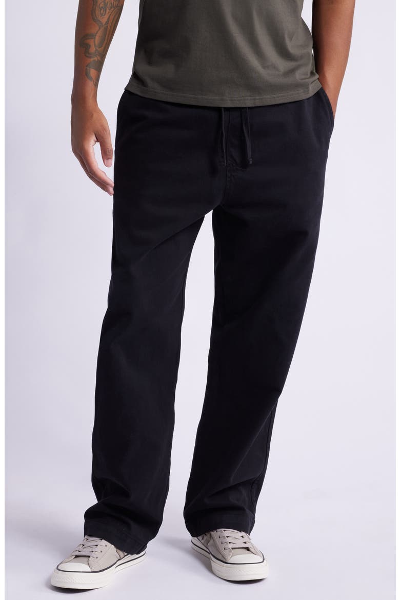 Floyde Tie Waist Pants, Main, color, BLACK GARMENT DYED