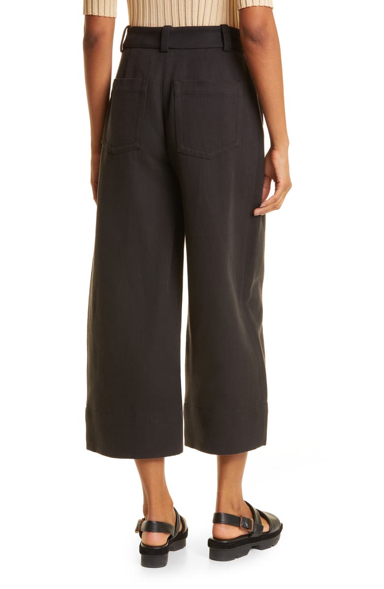Vince Crop Wide Leg Cotton & Linen Pants, Alternate, color,