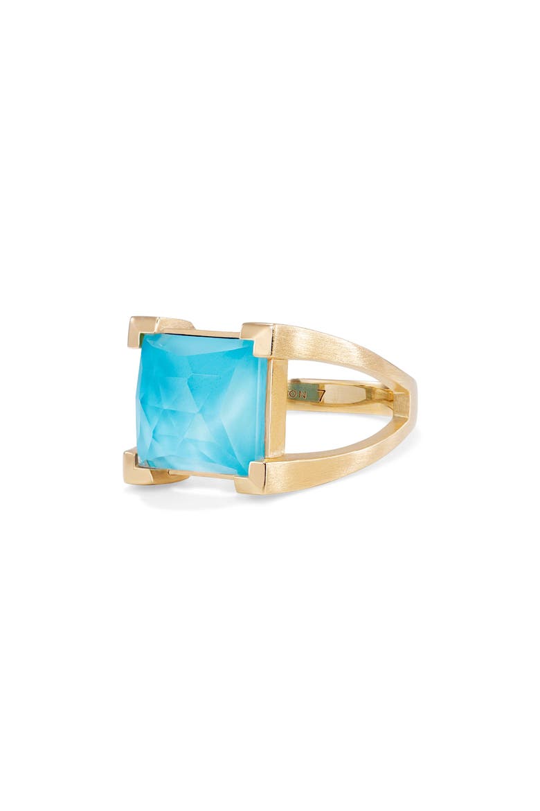 Mini Plaza Ring, Alternate, color, IRIDESCENT TURQUOISE/ GOLD