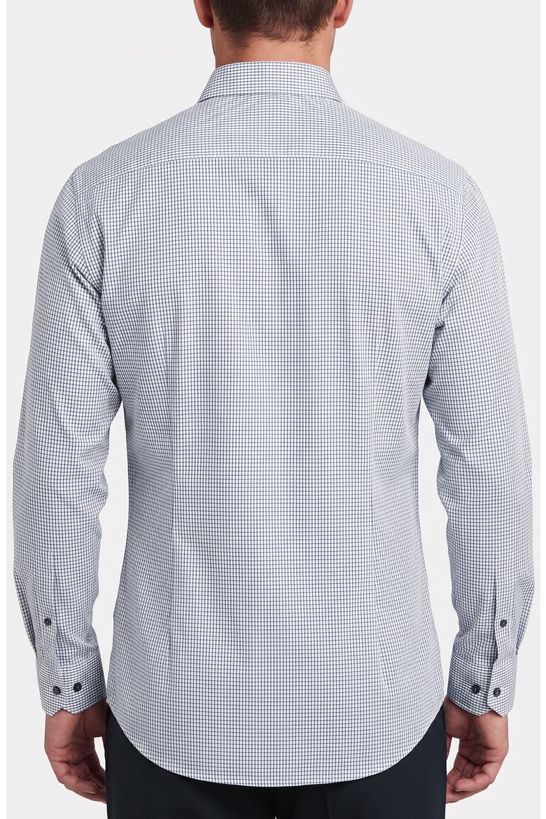 Checked Long Sleeve Cotton Shirt, Alternate, color, BLUE CHECK