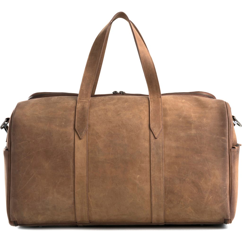 Shop Velez Brown Top Grain Leather Garment Bag With Shoe Compartment