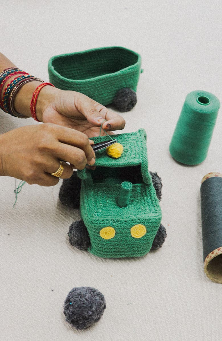 Lorena Canals Tractor Basket, Alternate, color, Green