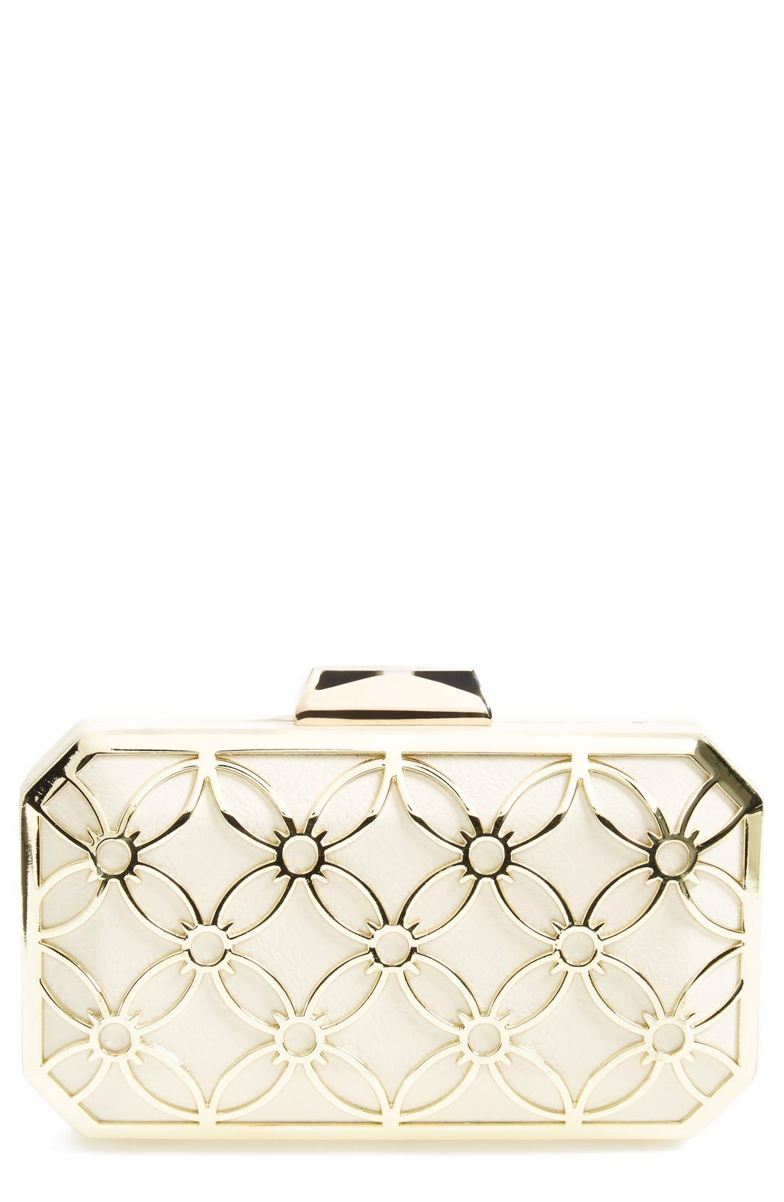 'Sweetie' Box Clutch, Main, color, WHITE