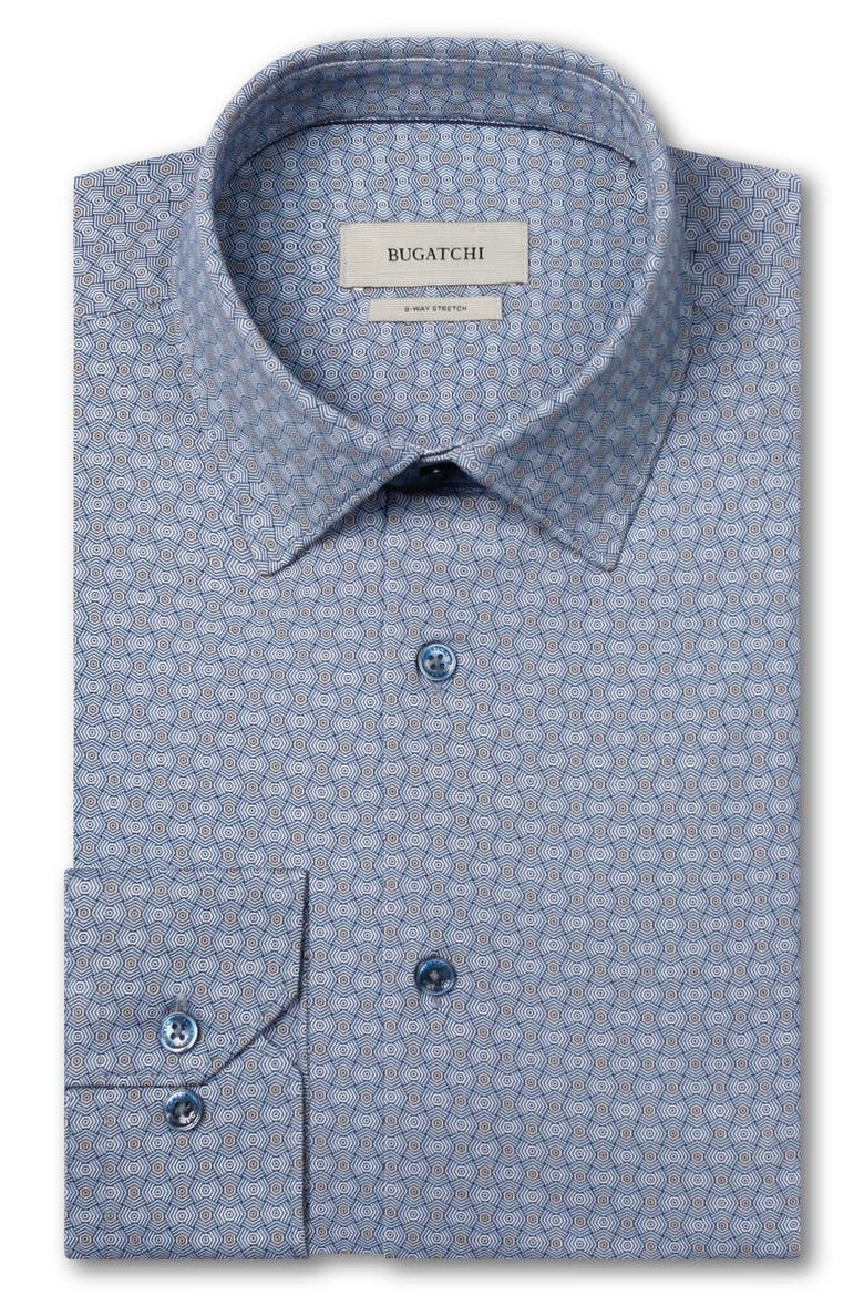 James OoohCotton® Patterned Button Up Shirt, Alternate, color, MARINE BLUE