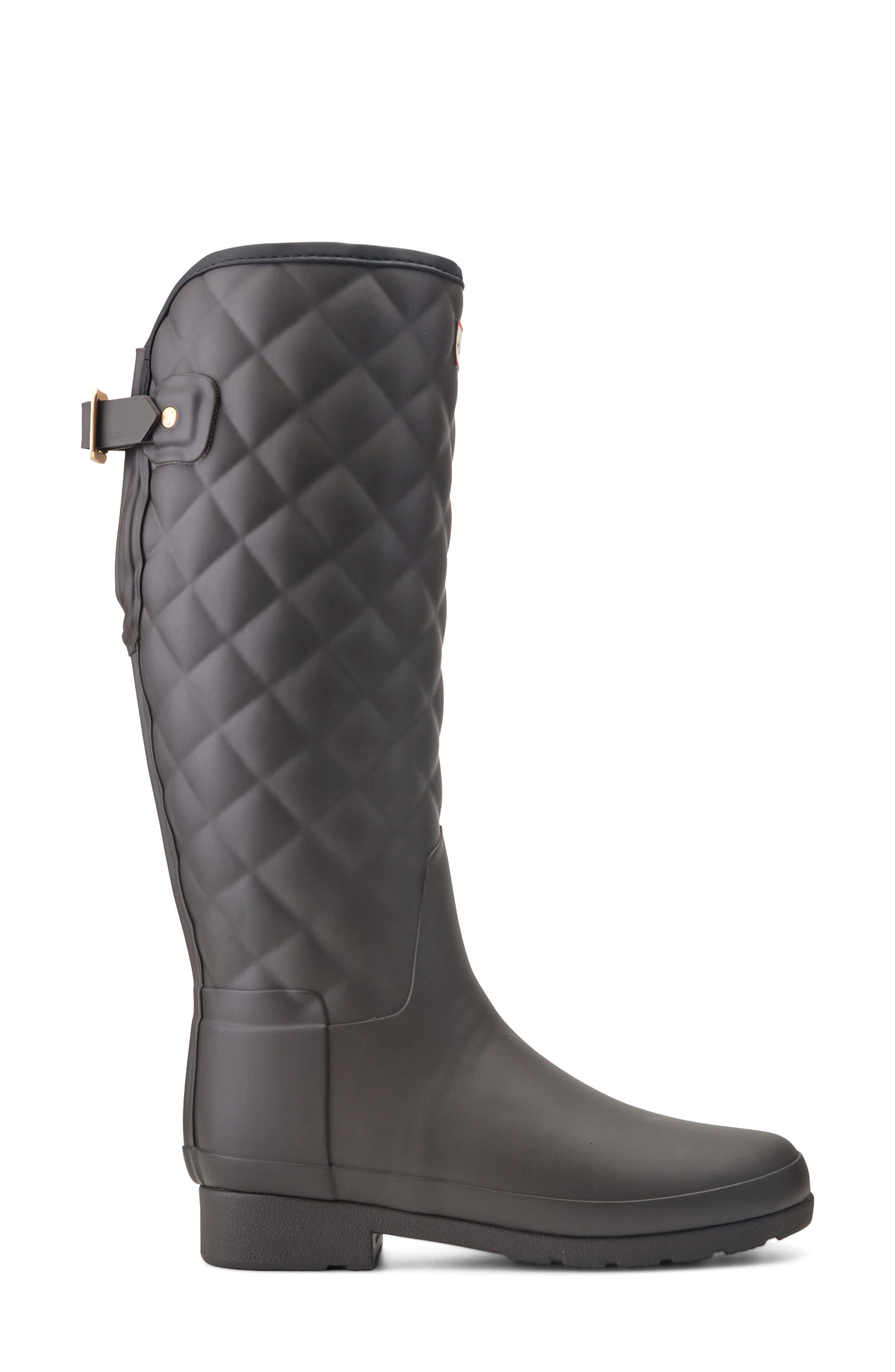Refined Quilted Rain Boot, Alternate, color, BROWN