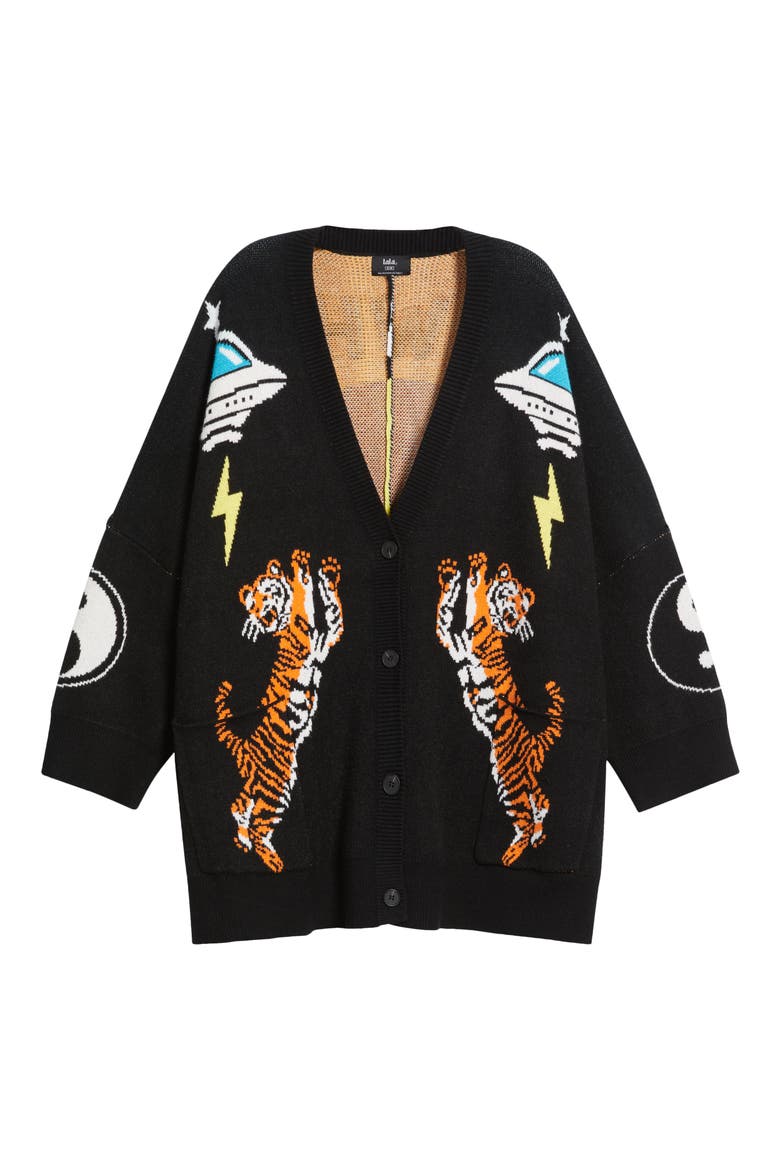 Do What You Want Oversize Cardigan, Alternate, color, BLACK