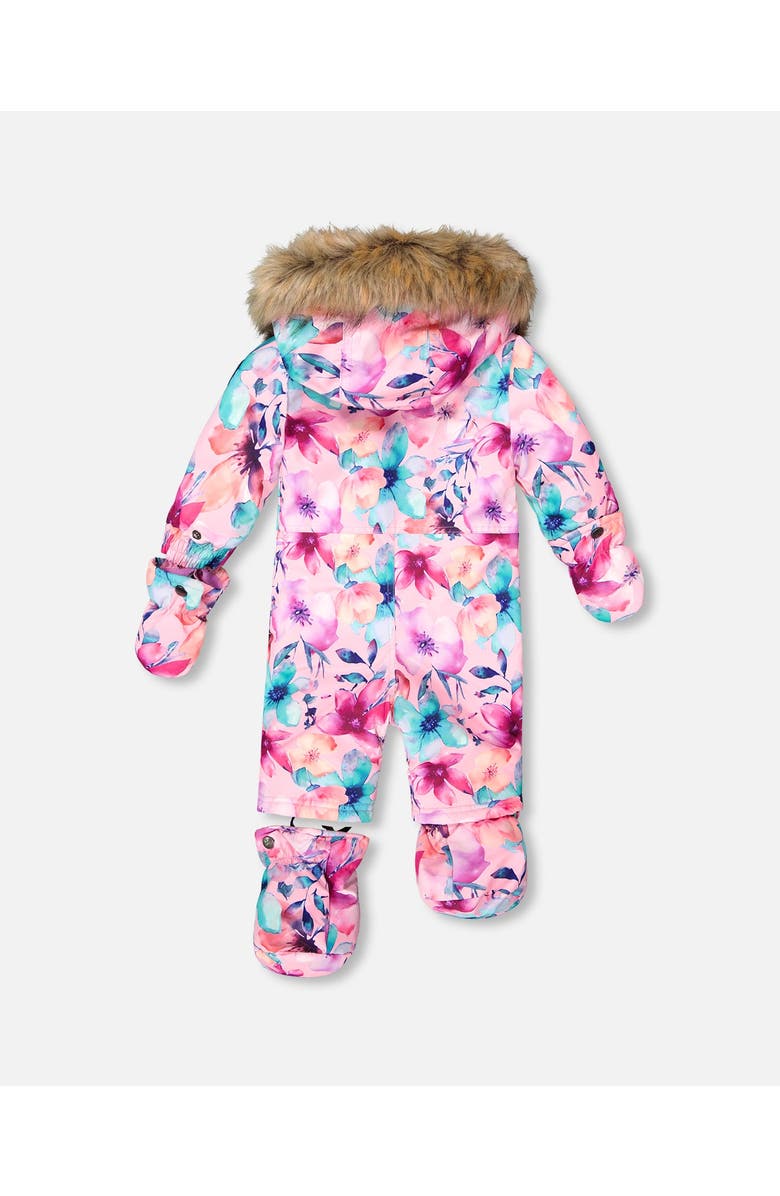 Deux par Deux One-Piece Play Snowsuit Designed for Car Seat Watercolor Flower, Alternate, color,