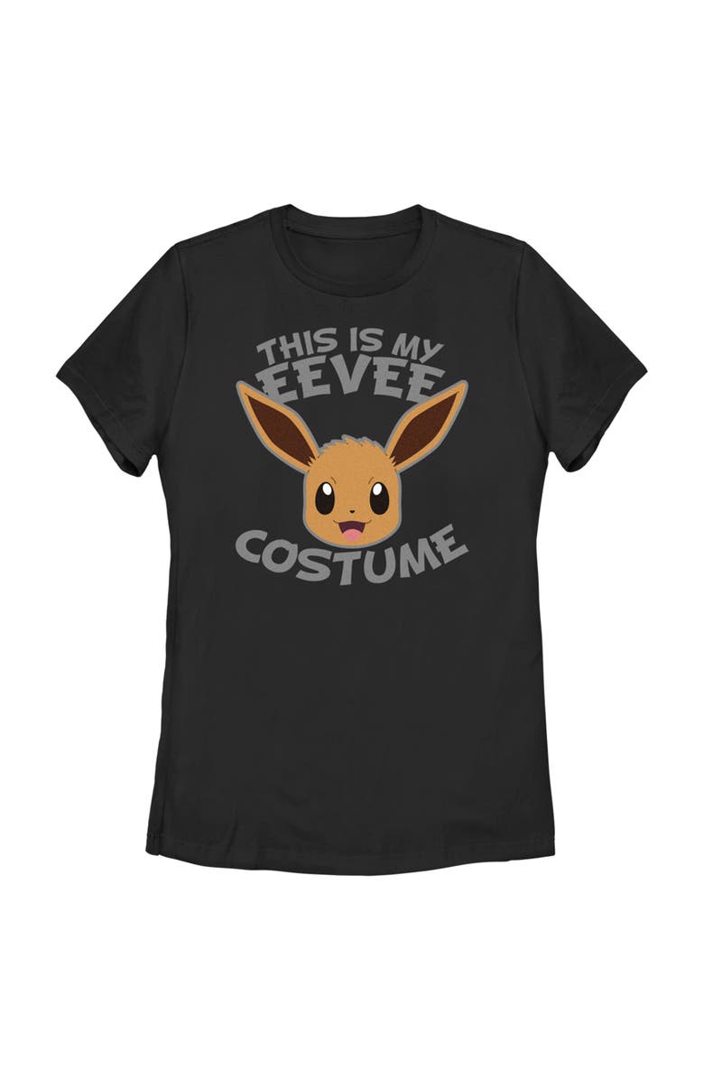 POKEMON Women's Pokemon Halloween This is my Eevee Costume  Graphic T-Shirt, Main, color, Black
