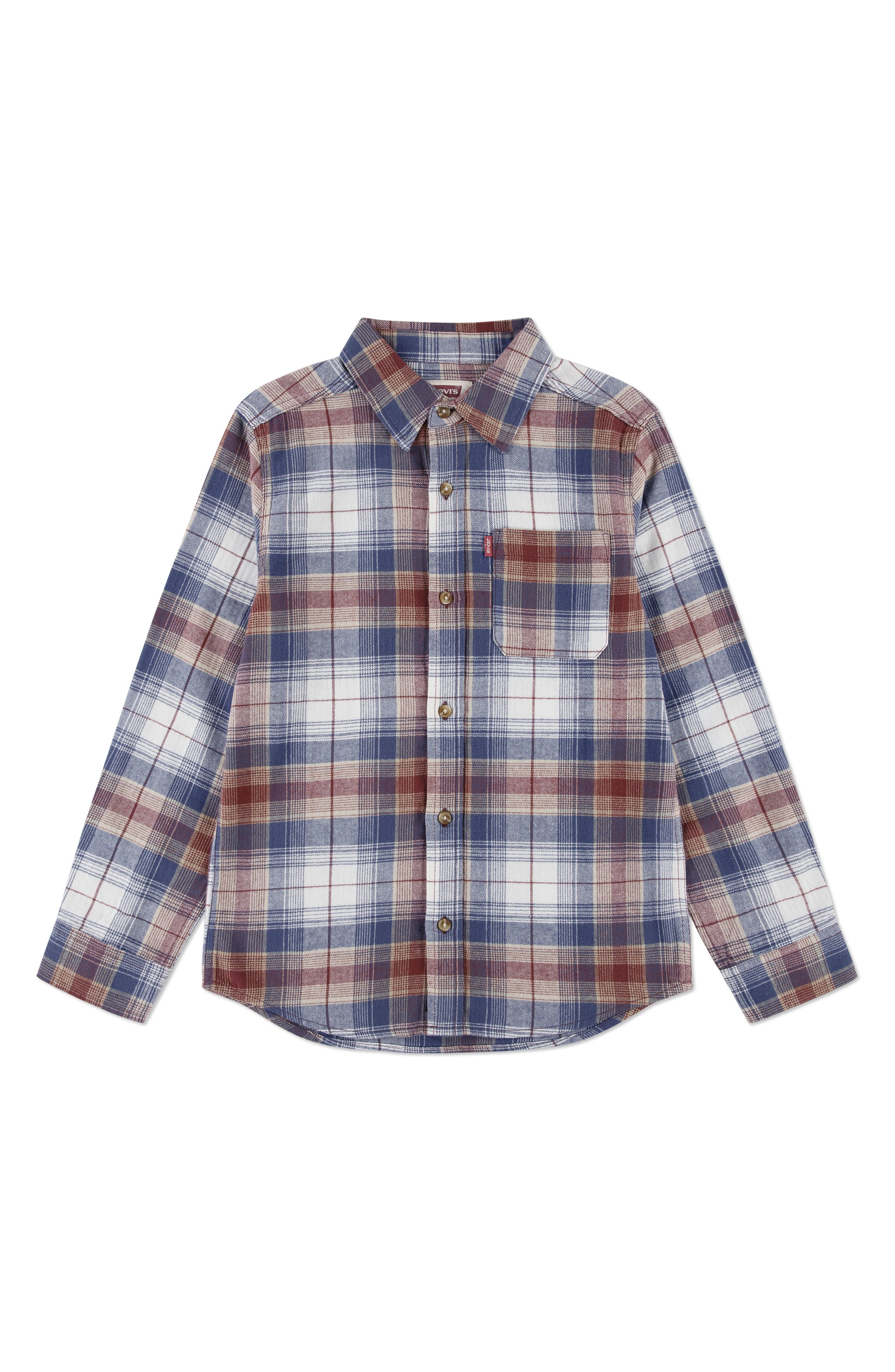Kids' Plaid Cotton Twill Shirt