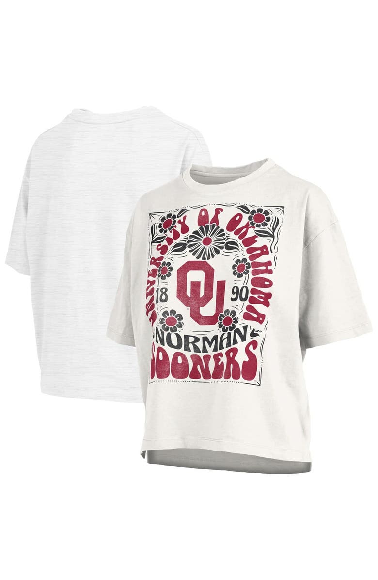 PRESSBOX Women's Pressbox White Oklahoma Sooners Harmony Oversized T-Shirt, Main, color, White
