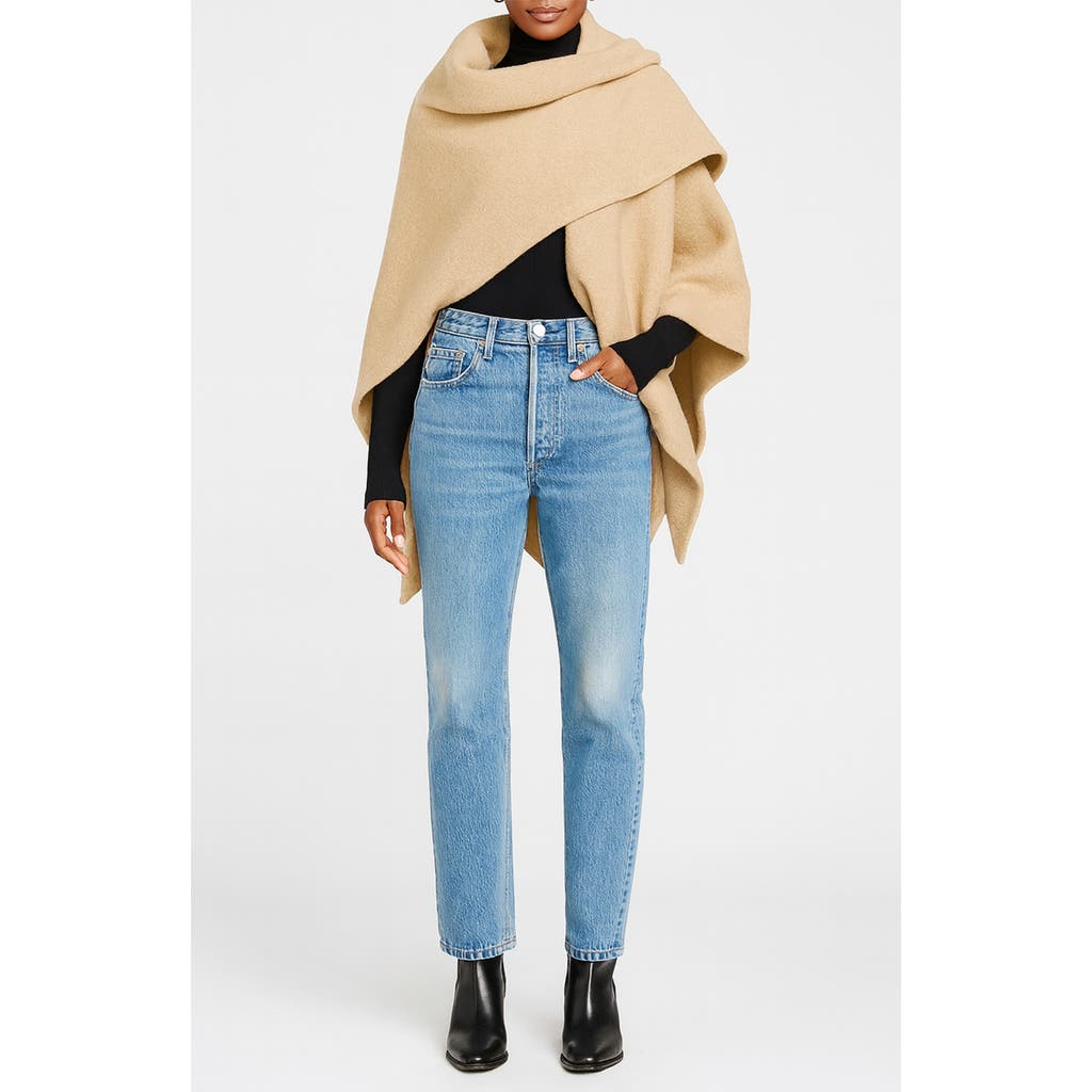 Diarrablu Convertible Cream Wrap Cape In Nude