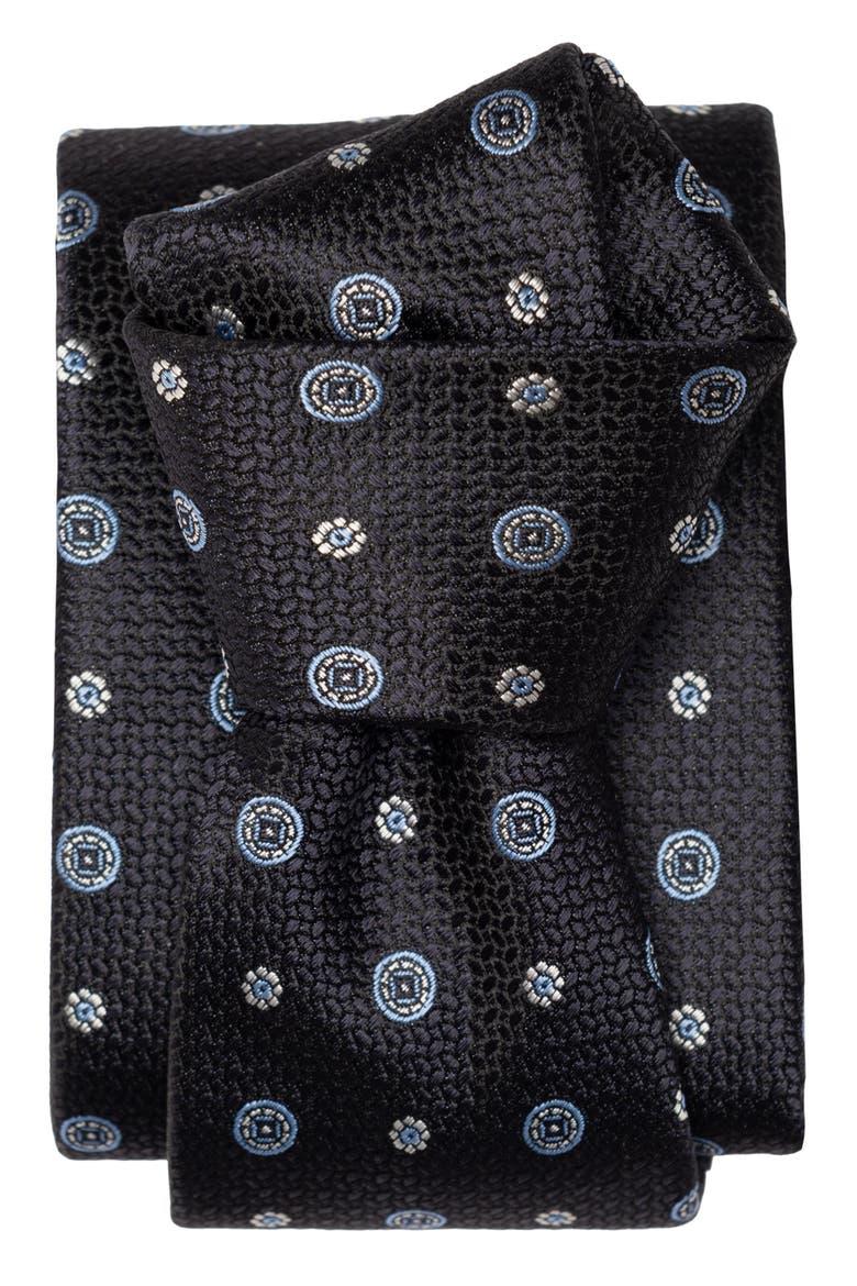 Benelli - Extra Long Silk Jacquard Tie for Men, Alternate, color, Dark Navy