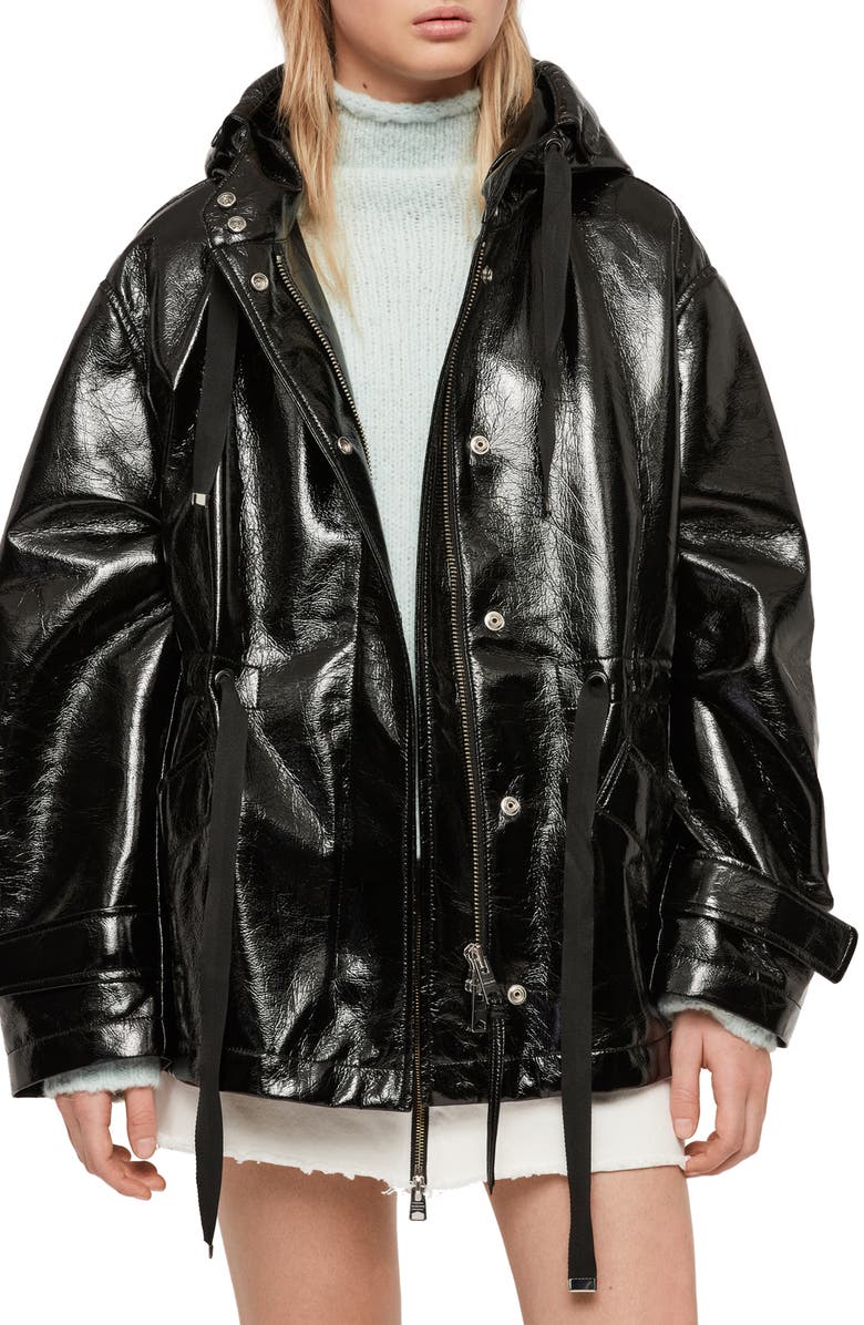 AllSaints Kelsey Nya Faux Leather Jacket, Main, color, 