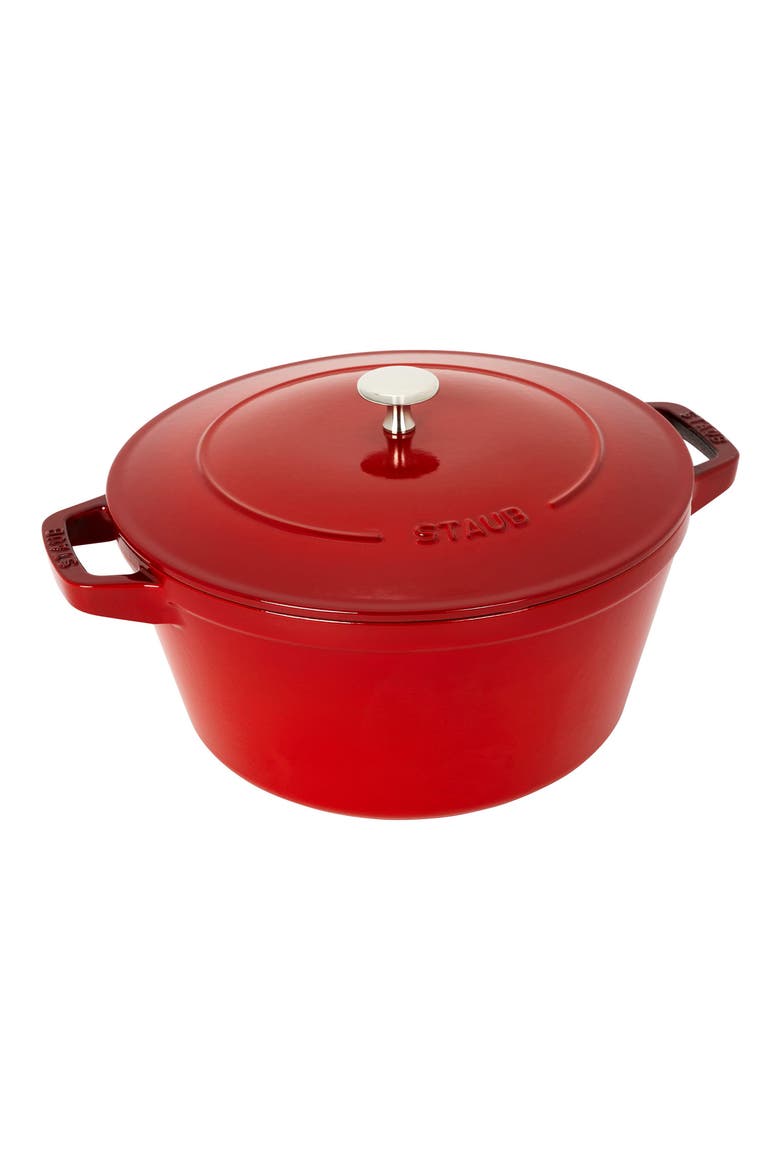 4-Piece Stackable Enameled Cast Iron Cookware Set, Alternate, color, CHERRY