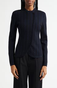 Emporio Armani Vertical Stripe Asymmetric Jacket