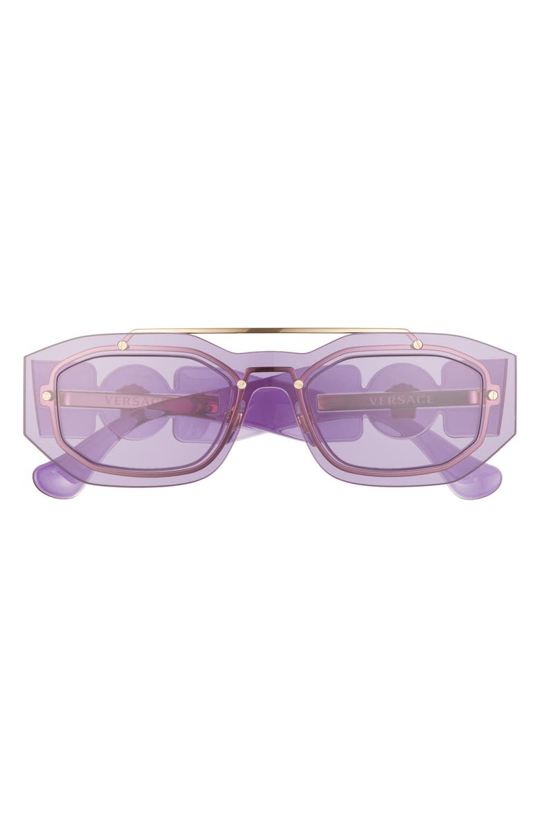 Versace Irregular 51mm Rectangular Sunglasses, Main, color,