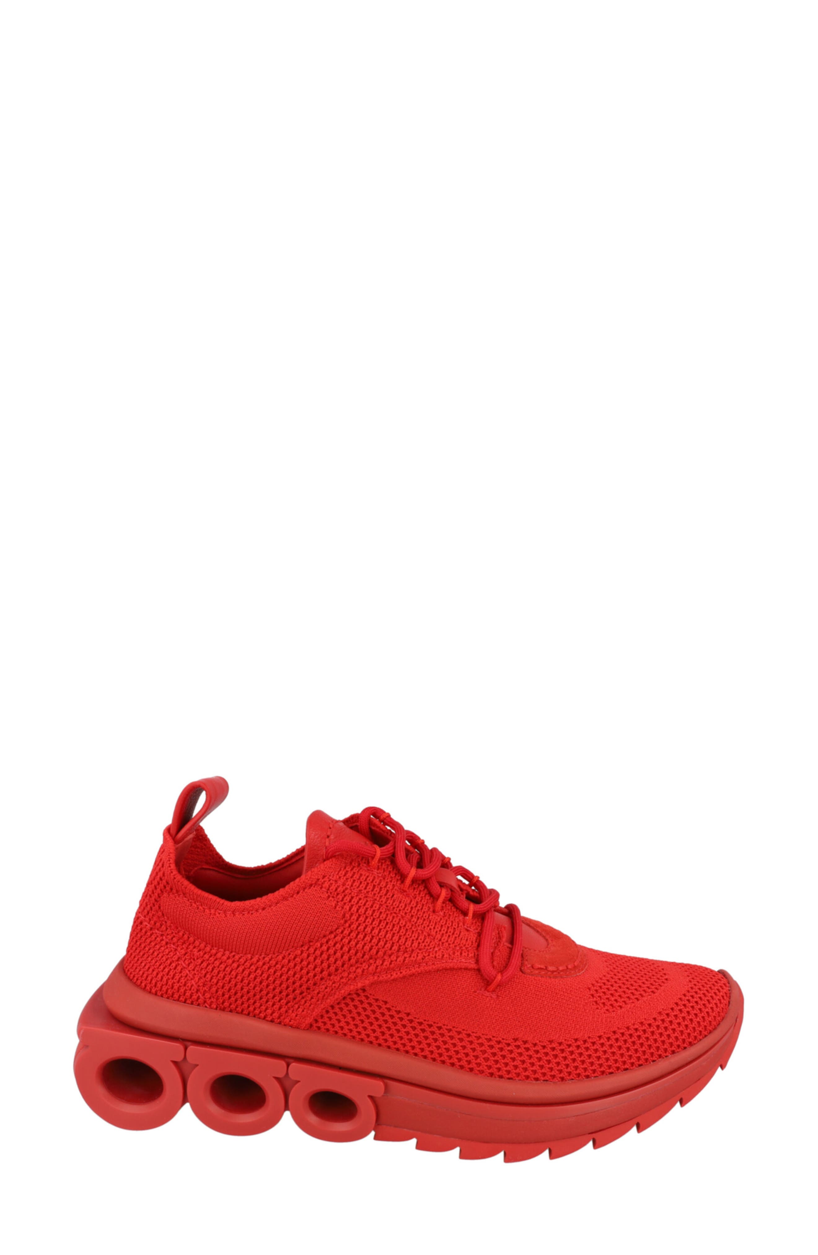 FERRAGAMO Nima Knit Low Top Sneaker, Alternate, color, Red