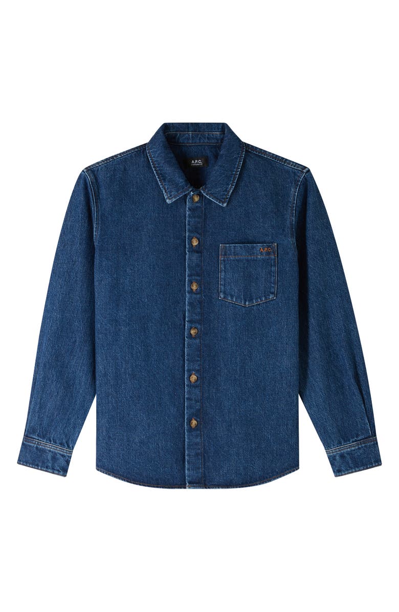 A.P.C. Vittorio Brodee Denim Button-Up Shirt, Alternate, color, 
