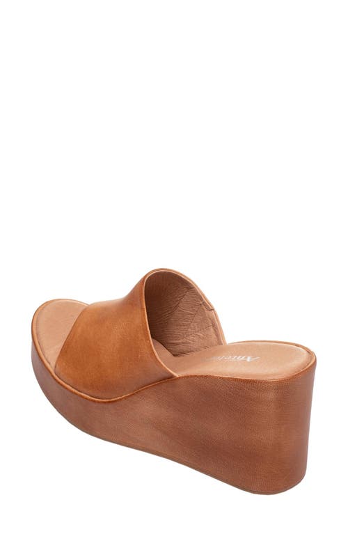Antelope Bala Platform Wedge Leather Slide Sandal In Taupe