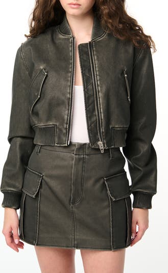 Back in Time Faux Leather Crop Moto Jacket