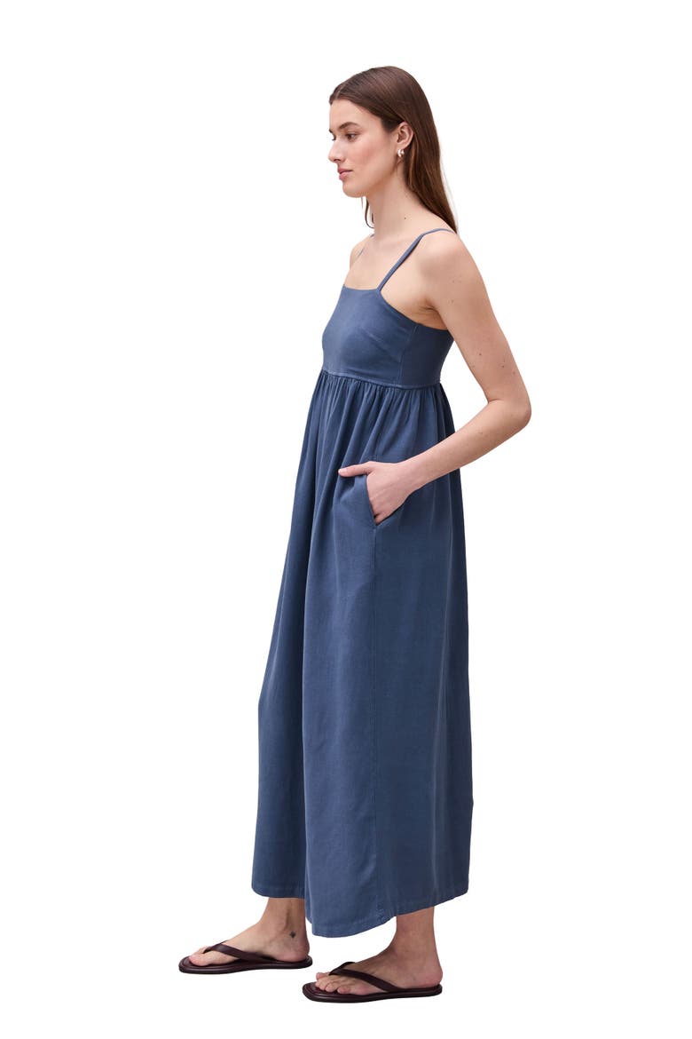The Linen Maxi Dress, Alternate, color, Vintage Indigo