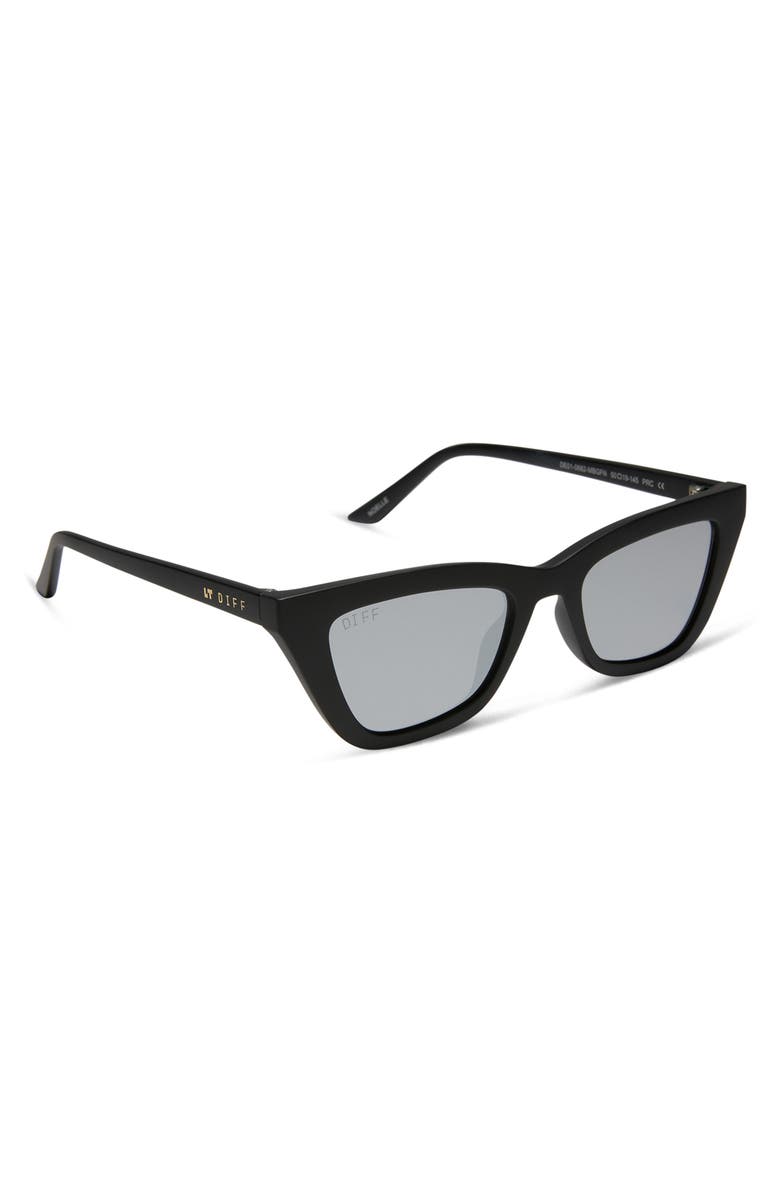 DIFF Noelle 50mm Cat Eye Sunglasses, Alternate, color, Matte Black
