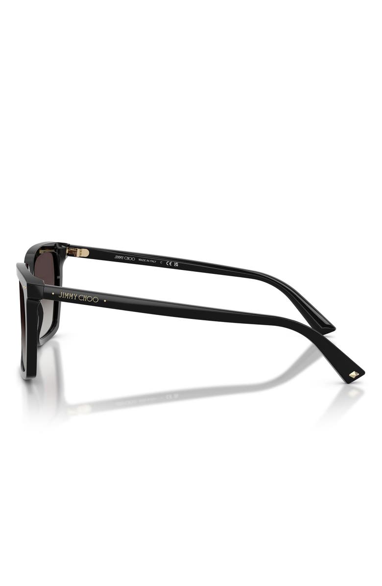 Jimmy Choo 55mm Square Sunglasses, Alternate, color, Black / Gradient Gray