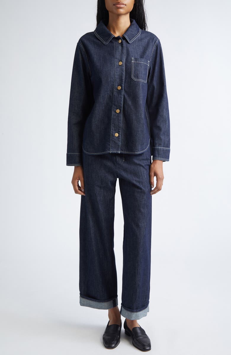 Max Mara Enfasi Denim Shirt Jacket, Alternate, color, Ultramarine
