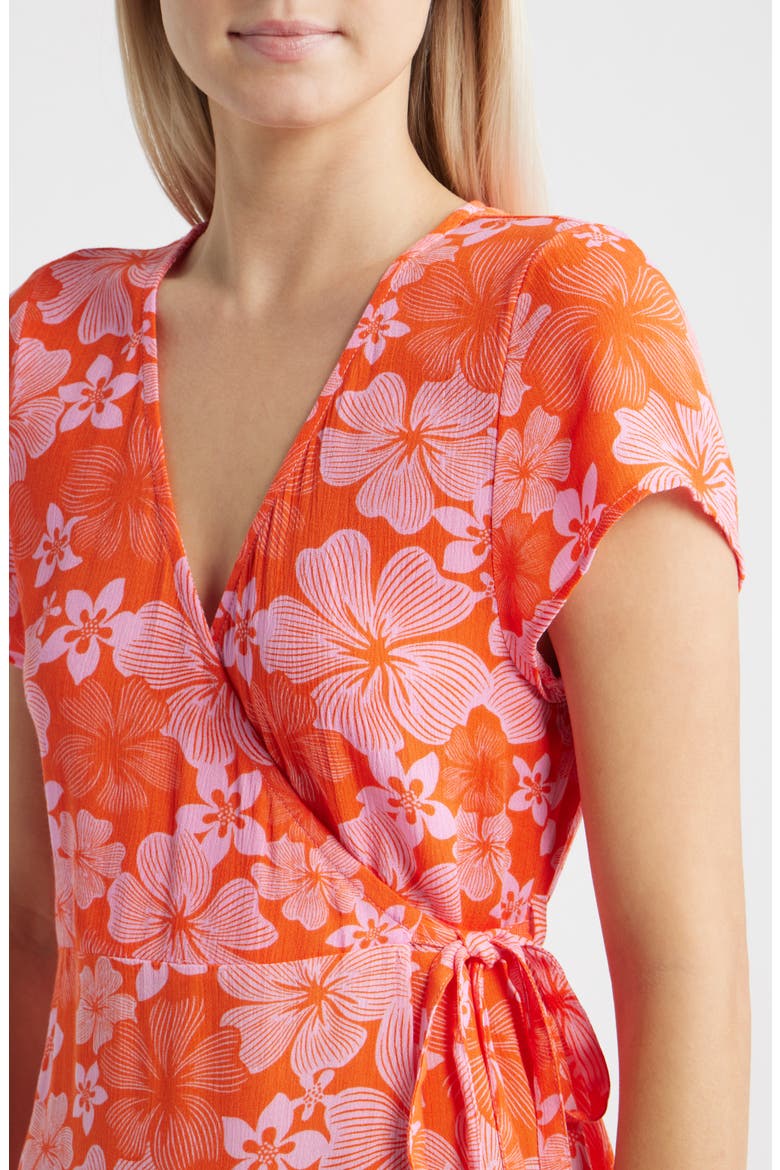 Aloha State Wrap Minidress, Alternate, color, RED